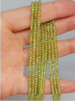 Yaşam Tohumu Bileklik Boy Peridot (Zebercet) Taşı Dizi 2.5mm (45922) Yarım Dizi (17CM Uzunluğundadır)