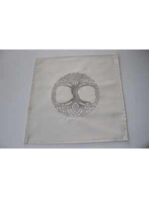 Yaşam Tohumu Yaşam Ağacı Grid Kumaş Üzerine Nakış Işleme - Yeni Versiyon