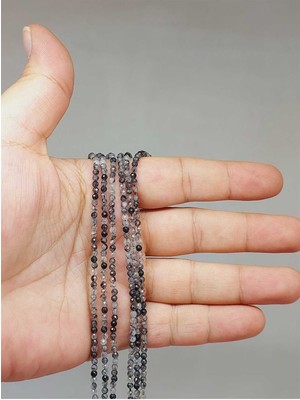 Yaşam Tohumu Bileklik Boy Rutil Kuvars Taşı Dizi 2mm (51188) Yarım Dizi (17CM Uzunluğundadır)