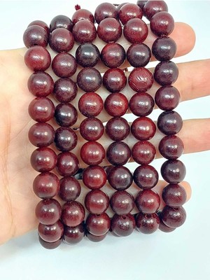 Yaşam Tohumu Bileklik Boy Ud Ağacı Ahşap Yarım Dizi 10MM (45278) (18CM Uzunluğundadır)