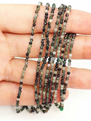 Yaşam Tohumu Bileklik Boy Zümrüt Taşı Dizi 1.5mm (45460) Yarım Dizi (17CM Uzunluğundadır)