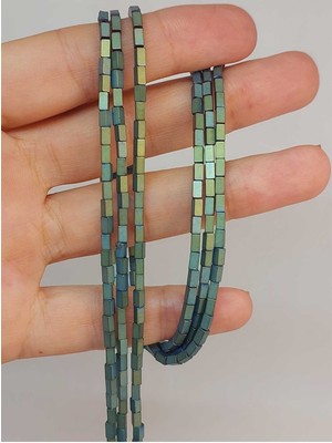 Yaşam Tohumu Bileklik Boy Hematit Taşı Dizi 2*4mm (49662) Yarım Dizi (17CM Uzunluğundadır)