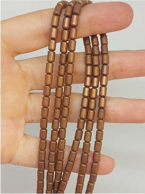 Yaşam Tohumu Bileklik Boy Hematit Taşı Yarım Dizi 4*5.5mm (48142) (18CM Uzunluğundadır)