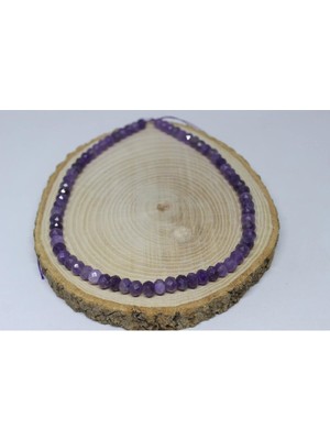 Yaşam Tohumu Çeyrek Dizi (9cm Uzunluğundadır!) Ametist Taşı Rondela Faset Kesim 8*6mm Çeyrek Dizi