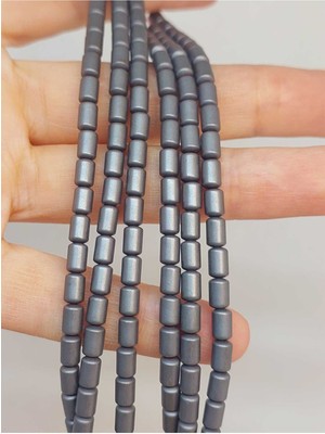 Yaşam Tohumu Bileklik Boy Hematit Taşı Yarım Dizi 4*5.5mm (48148) (18CM Uzunluğundadır)