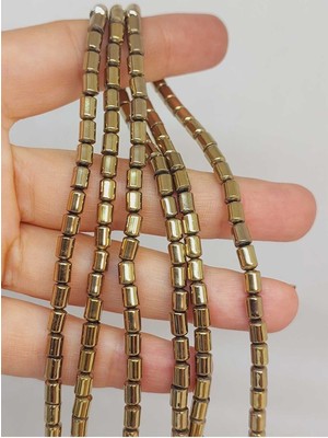 Yaşam Tohumu Bileklik Boy Hematit Taşı Yarım Dizi 4*5.5mm (48140) (18CM Uzunluğundadır)