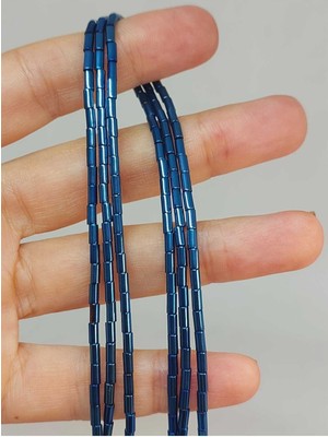 Yaşam Tohumu Bileklik Boy Hematit Taşı Yarım Dizi 2*4mm (48154) (18CM Uzunluğundadır)