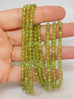 Yaşam Tohumu Bileklik Boy Peridot (Zebercet) Taşı Dizi 3.5mm (45946) Yarım Dizi (17CM Uzunluğundadır)
