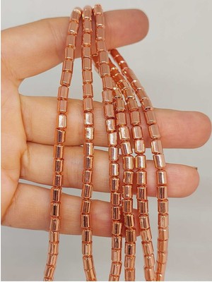 Yaşam Tohumu Bileklik Boy Hematit Taşı Yarım Dizi 4*5.5mm (48136) (18CM Uzunluğundadır)