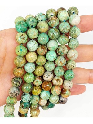 Yaşam Tohumu Çeyrek Dizi (9cm Uzunluğundadır!) Turkuaz Taşı Çeyrek Dizi 8mm (Peru)