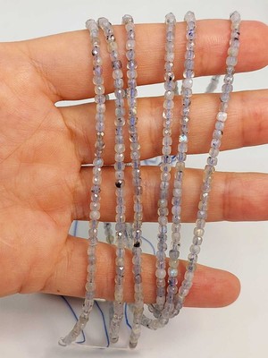 Yaşam Tohumu Bileklik Boy Labradorit Taşı Küp Şekilli Dizi 2.5mm (45304) Yarım Dizi (17CM Uzunluğundadır)