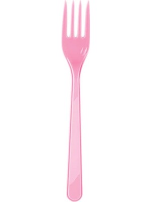Plastik Çatal Açık Pembe 25'Li