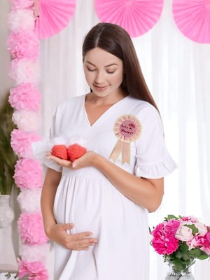 Parti Adresi Baby Shower Yazılı Rozet Parti  Aksesuarı Pembe 12'li