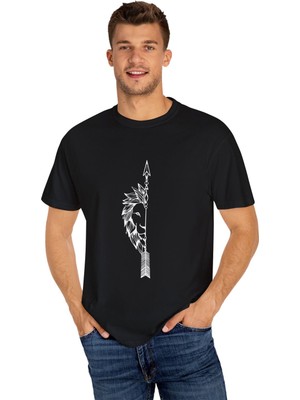 Young Fit Erkek ve Dişi Aslan Kombinli Unisex Oversize T-Shirt