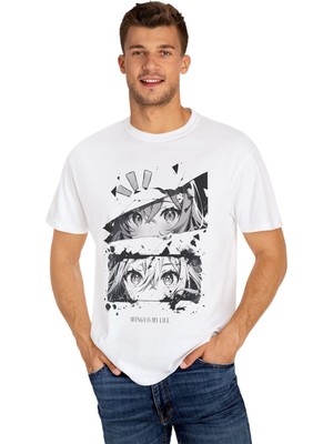 Young Fit Çizgi Film Baskılı Pamuklu Unisex Oversize Tişört