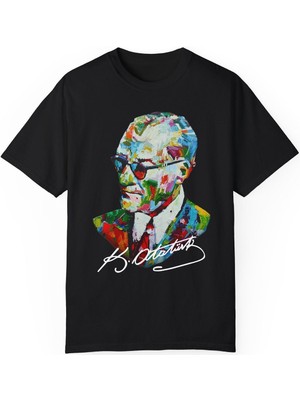 Young Fit Atatürk Baskılı Pamuklu Unisex Oversize Tişört