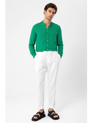 Antioch Ördek Yeşili Hakim Yaka Erkek Gömlek