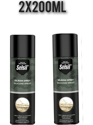 Selsil 2 x 200 ml Silikon Sprey Yağlayıcı Özelliği ile Şeffaf Yüzeyler İçin Tasarlanmış