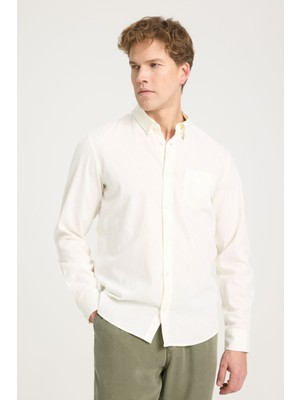 Wrangler W5MY205279M50 Beyaz Erkek Regular Fit Normal Kesim %100 Pamuk Gömlek