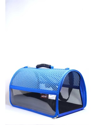 Migno Flybag Voyager Fileli-Şeffaf Model Kedi Köpek Taşıma Çantaları - Mavi