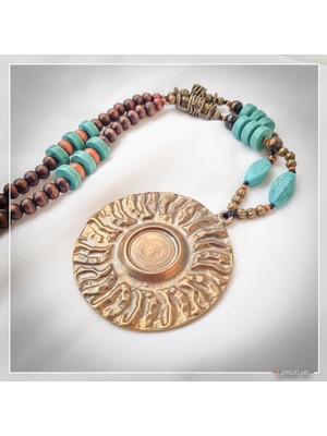 Z Jewelry Art Ubora - El Yapımı Etnik Otantik Bohem Kadın Erkek Kolye - ZJA-K-0191