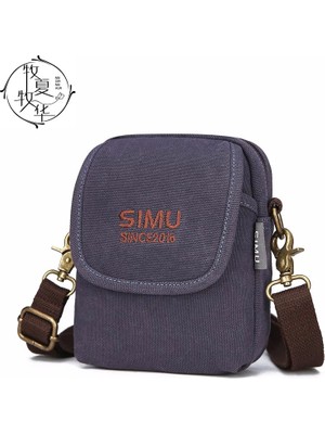 Tushuangjue Açık Gri Moda Bir Omuz Çantası Dikey Versiyonu Erkek Basit Crossbody Çanta Düz Renk Iş (Yurt Dışından)