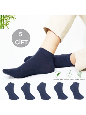 Kral Socks Erkek Patik Düz Desen (5 Çift) Bambu Dikişsiz Hassas Dokuma Parfümlü Kısa Çorap