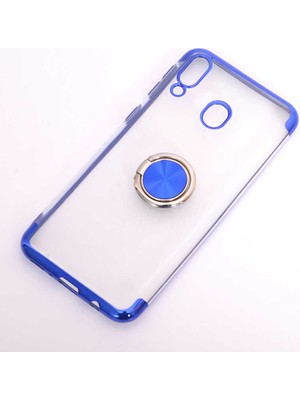 ZORE Galaxy M20 Kılıf Zore Gess Kenarları Renkli Yüzük Aparatlı Kılıf