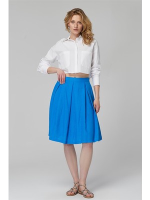 Home Store Pileli Diz Boyu Etek