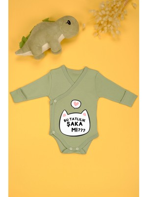 Bebe Tospik Bu Tatlılık Şaka Mı Baskılı Kruvaze Zıbın