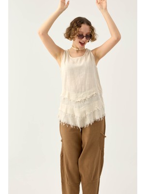 Ravenraw Püsküllü Kolsuz Bluz