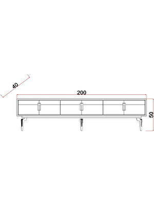 Hilton Aytaşı 200 Tv Sehpası Premium Tasarım Televizyon Sehpası 200 cm 3 Çekmeceli