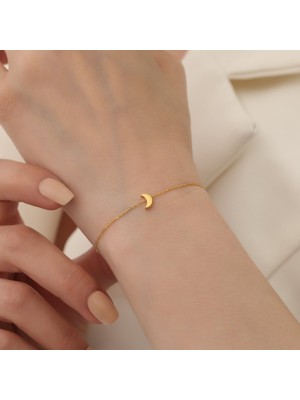 Nox Jewelry 925 Ayar Gümüş Minimal Ay Bileklik