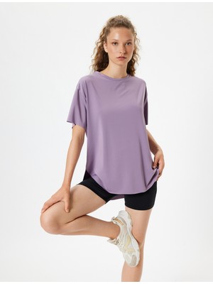 Koton Oversize Spor Tişört Basic Bisiklet Yaka Kısa Kollu