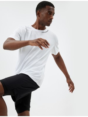 Koton Spor Tişört Slogan Baskılı Kısa Kollu Bisiklet Yaka