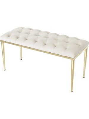 Gazzini Furniture BELLA Gold Bench Kapitoneli Chester Model Puf