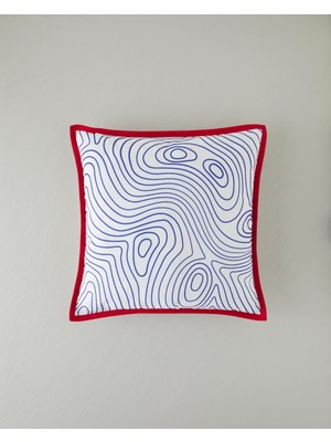 English Home Martina Dijital Kırlent Kılıfı Kırmızı