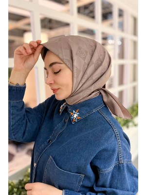 Aker Monogram Dama Eşarp - Sütlü Kahve 981