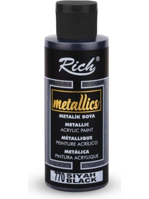 Rich Metalik Akrilik Boya - Metallic Acrylic Paint 120CC Siyah 770