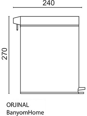 Çelik Banyo 70-137 Paslanmaz Çelik 5 Litre Pedallı Banyo Çöp Kovası Siyah