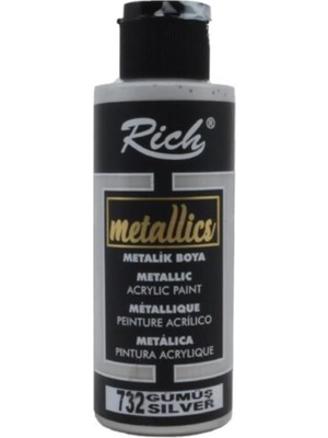 Rich Akrilik Boya Metalik 120 CC Gümüş 0732