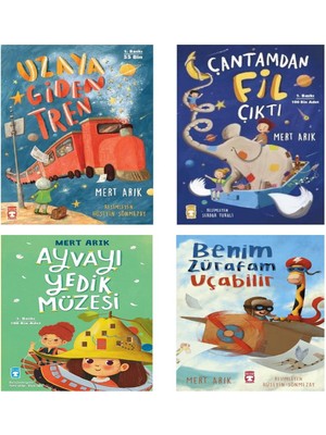 Benim Zürafam Uçabilir - Ayvayı Yedik Müzesi- Çantamdan Fil Çıktı - Uzaya Giden Tren Seti - 4 Kitap