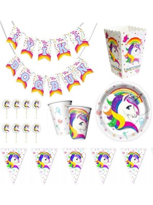 Mg Store Unicorn 24 Kişilik Doğum Günü Parti Seti