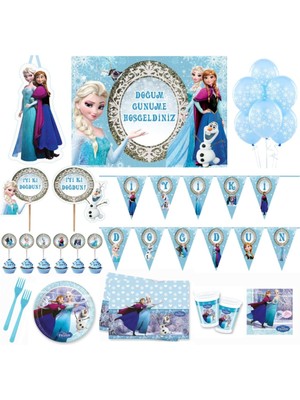 Mg Store Frozen Elsa Doğum Günü Parti Seti 16 Kişilik