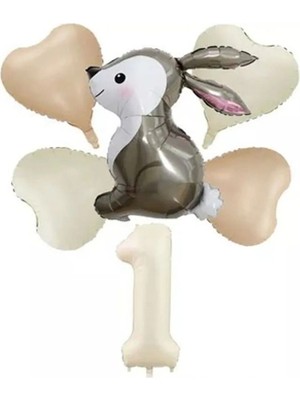 Mg Store Yaş Folyolu Tavşan Folyolu Balon Doğum Günü Süsü Doğum Günü Parti Seti