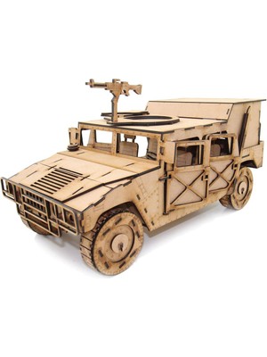 Mavi Doku Hummer M998 3D Ahşap Puzzle 4x4 Jeep Maketi