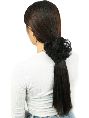 Colezium Fiber Sentetik Lastikli Topuz Toka / Siyah /  (CLZ175)