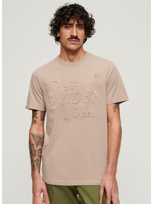 Superdry Bisiklet Yaka Düz Bej Erkek T-Shirt M1011915A1PC_EMBOSSED Archıve Graph