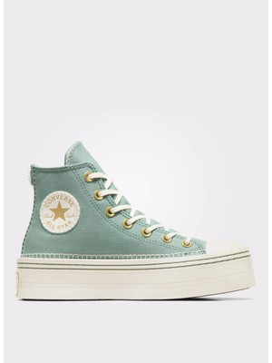 Converse Chuck Taylor All Star Lift Kadın Yeşil Platform Sneaker.312