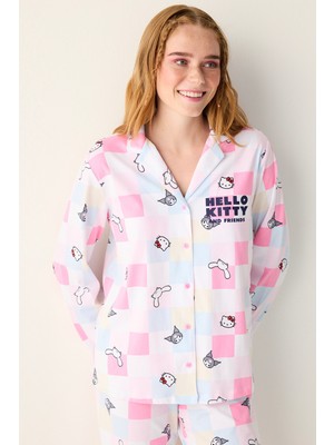 Penti Sanrio Gingham Beyaz Gömlek Pantolon Pijama Takımı